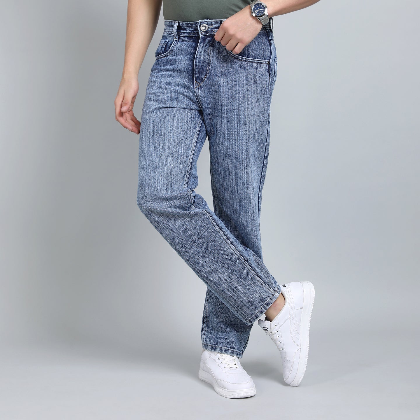 LIGHT BLUE BAGGY FIT JEAN TEDDY 4752-2